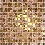 Мозаика Mirror Bronze стекло 30х30 см глянцевая чип 15х15 мм, бронза