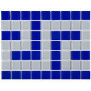 Мозаика Фриз Греческий Aquaviva Cristall Сине-белый B/W 19х24.5 см глянцевая чип 25х25 мм, 016975