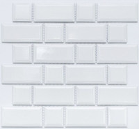 Мозаика PR 4595-42 керамика 29.1х29.4 см глянцевая чип 45х45, 45х95 мм, белый