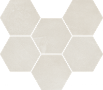 Мозаика Континуум Полар Гексагон керамогранит 25х29 см матовая, серый 620110000186