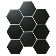 Мозаика Керамическая Hexagon big Black Matt (SBH4810) 256х295х6