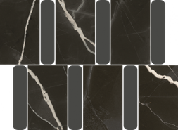 Мозаика Stellaris Black Mosaico Argan керамогранит 26.9х36.8 см Italon полированная, серый, черный 600110000980