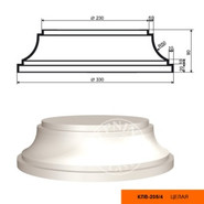 Лепнинапласт Колонна КЛВ-205/4 FULL (база) фасадная полистирол 90х230х330 мм