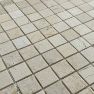 Мозаика Marble Mosaic Crema Marfil Pol камень 30х30 см полированная чип 23х23 мм, бежевый