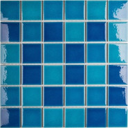 Мозаика 48x48 Crackle Blue Mixed Glossy (LWWB84555) 306х306х6 керамическая
