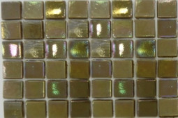 Мозаика Taurus-Lux-8 прокрашенная в массе стекло 32.7х32.7 см перламутровая чип 15х15 мм, коричневый, зеленый