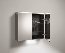 Шкаф-зеркало Burgbad Eqio SPGT090F2010 90 с LED-подсветкой, серый