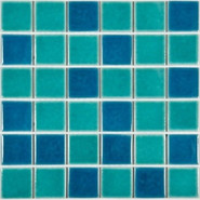 Мозаика PW4848-16 керамика 30.6х30.6 см глянцевая чип 48х48 мм, бирюзовый, синий