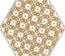 Декор Shiny Lines Gold Heksagon Inserto D 17.1x19.8 глазурованный, матовый керамогранит