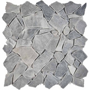 Мозаика из мрамора Grey PIX263, чип произвольный, сетка 305х305x6 мм матовая, серый