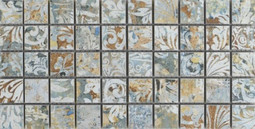 Мозаика Mk.CarpetVestigeNat.X3х3 керамогранит 15х30 см матовая чип 3х3 мм, голубой