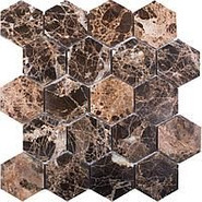 Мозаика Hexagon Dark Emperador Polished 63x63 (JMST6303P) 282x260x8, натур. мрамор