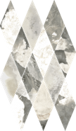 Мозаика Stellaris Dover Light Mosaico Diamond керамогранит 28х48 см Italon полированная, белый, серый 620110000209