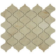 Мозаика Marble Mosaic Arabesco Royal Botticino Pol камень 27.8х32.5 см полированная чип 68х68 мм, бежевый
