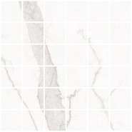 Мозаика Blanc Calacatta Mosaic Soft 30x30 керамогранит Living Ceramics матовая чип 55х55 мм, белый, серый LV10640