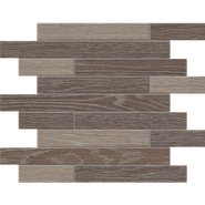 Мозаика KW03/KW02 Muretto 30x35 структурированная керамогранит Estima Kraft Wood, коричневый, 70435
