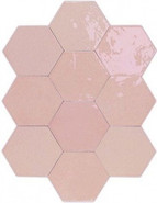 Настенная плитка Zellige Hexa Pink (122082) 10,8х12,4 Wow глянцевая керамическая