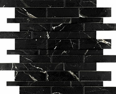 Мозаика Estrada Nero Brick Bone Mix 30х36 керамогранит Velsaa полированная, черный