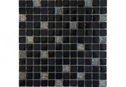 Мозаика Vesta Black 2.3x2.3 стеклянная 30x30