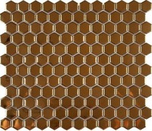 Мозаика KHG23-Gold керамика 26x30 см матовая чип 23x26 мм, золотой