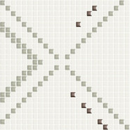 Мозаика Metrica Incroci 01 керамика 30х30 см Appiani глянцевая чип 12х12 мм, белый, коричневый, серый INCR001