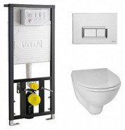 Комплект VitrA Arkitekt 9005B003-7211 подвесной унитаз + инсталляция + кнопка
