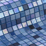 Мозаика Ezarri Long Island стекло 31.3х49.5 см глянцевая чип 25х25 мм, синий