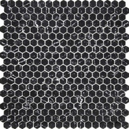 Мозаика Imagine Lab AGHG15-BLACK стекло 28.8х29.3 см матовая чип 15x17 мм, черная