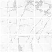 Мозаика Blanc Invisible Mosaic Soft 30x30 керамогранит Living Ceramics  матовая чип 55х55 мм, белый, серый LV10639