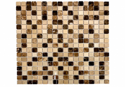 Мозаика Miconos Pol 30.5х30.5 см мрамор Orro Mosaic Orro Stone полированная чип 15х15 мм, бежевый, коричневый