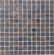 Мозаика PIX761 из стекла, 30х30 см Pixmosaic матовая чип 23х23 мм, коричневый, синий