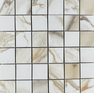Мозаика Velsaa Calacata Paonazzo Mosaic 30х30 керамогранит полированная чип 5х5 мм, бежевый