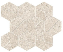 Мозаика Boost Stone White Mosaico Hex 25х28,5 керамогранит матовая, белый A67I