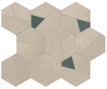 Мозаика Boost Pro Cream Mosaico Hex Blue керамогранитная 25x28.5