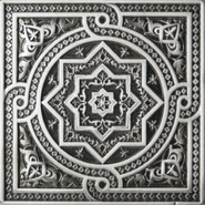 Вставка Absolut Keramika Metalic Plox Satined Black Silver 1386 Beni-Mamet 6x6, глянцевая, рельефная (рустикальная) керамогранит