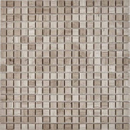Мозаика из мрамора White Wooden PIX253, чип 15x15 мм, сетка 305х305x4 мм глянцевая, бежевый
