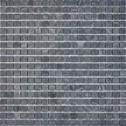 Мозаика из мрамора Nero Marquna PIX247, чип 15х15 мм, сетка 300х300х4 мм матовая, серый
