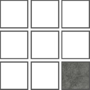 Мозаика для бассейна фарфоровая Antique Grey AG1010 Serapool 10х10 матовая, рельефная, глазурованная под камень серая