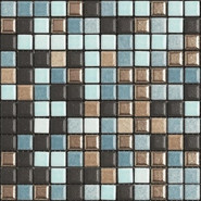 Мозаика Mix Standard Fusion 3 керамика 30х30 см Appiani матовая чип 25х25 мм, бежевый, голубой, коричневый XFUS 703