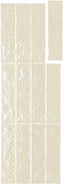 Настенная плитка Music Bone Decor 7.5x30 глянцевая, рельефная (структурированная) керамическая