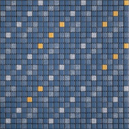 Мозаика Denim Striato 001 керамика 30х30 см Appiani матовая чип 12х12 мм, желтый, синий STR 001