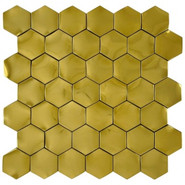 Мозаика Marble Mosaic Hexagon Web Gold 3D нержавеющая сталь 29х30.5 см чип 48х48 мм, золотой-oro-gold