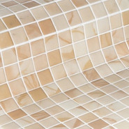 Мозаика Wet-in-wet стекло 31.3х49.5 см матовая, рельефная чип 2.5x2.5 мм, бежевый