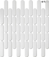 Мозаика R-345 керамика матовая 30х30 см чип 23х98 мм, белый