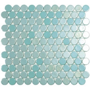 Мозаика Circle № 6001 Turquoise BR (на сетке) стекло 30.6х31.4 глянцевая, зеленый С0004646