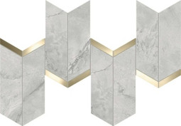 Мозаика Marvel Grey Cloud Mosaico Chevron Lappato 19,2x46,3 керамогранит лаппатированная, серый AF8Z