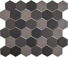 Мозаика KHG51-MX2 керамическая 28.4x32.4 см (чип 51x59 мм), серый микс