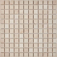 Мозаика из мрамора Cream Marfil PIX235, чип 23x23 мм, сетка 305х305x6 мм матовая, бежевый