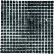 Мозаика Marble Mosaic Diamond Nero Marquina Pol камень 30.5х30.5 см полированная чип 15х15 мм, nero, черный