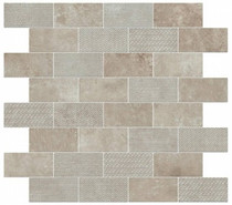 Мозаика Aix Cendre Minibrick Tumbled-30,5x30,5 3.7x7.5 керамическая